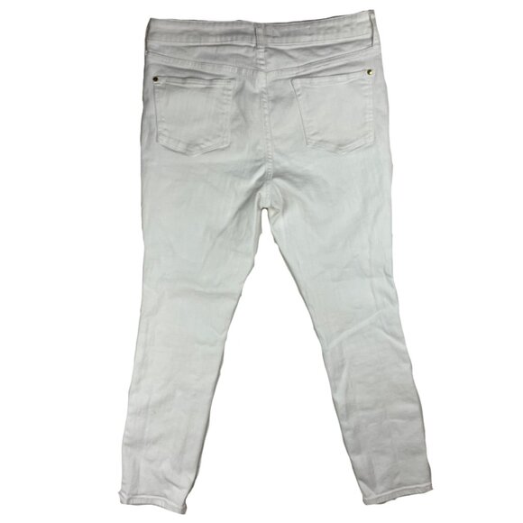 Anthropologie Pilcro Script White Jeans Size 32 Slim Straight Leg High Rise - Picture 3 of 14